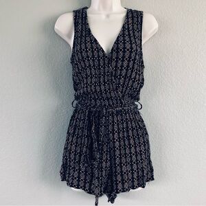 Forever 21 Diamond Printed Shorts Romper Jumper S
